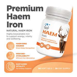Haem Iron — bioavailable NZ haem iron supplement with benefit callouts