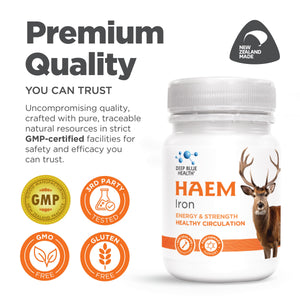 Haem Iron — gentler on digestion, 38% fewer side effects than regular iron