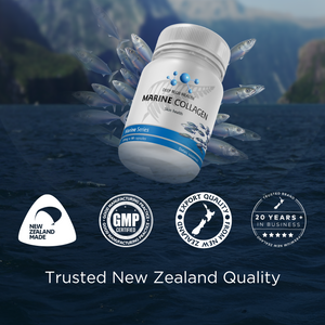 Marine Collagen sourced from NZ coastal Hoki and Elephant fish — GMP lab-tested quality
