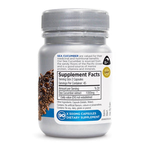 Sea Cucumber bottle back label right angle
