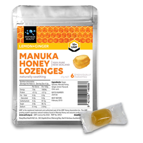 Manuka Honey Lozenges - With Lemon & Ginger